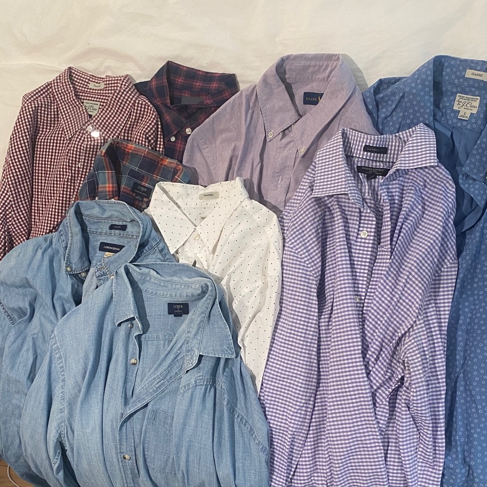 J. Crew, Ralph Lauren, Assorted Men's Button Down Long Sleeve Larg